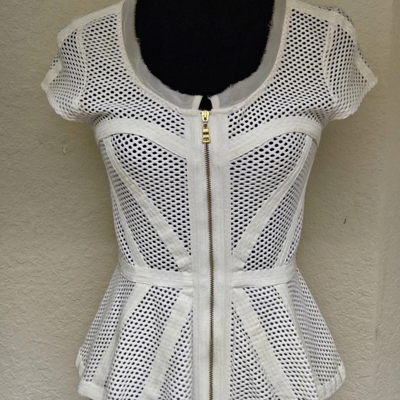 Bebe Peplum Top-Size Small - Picture 4 of 16